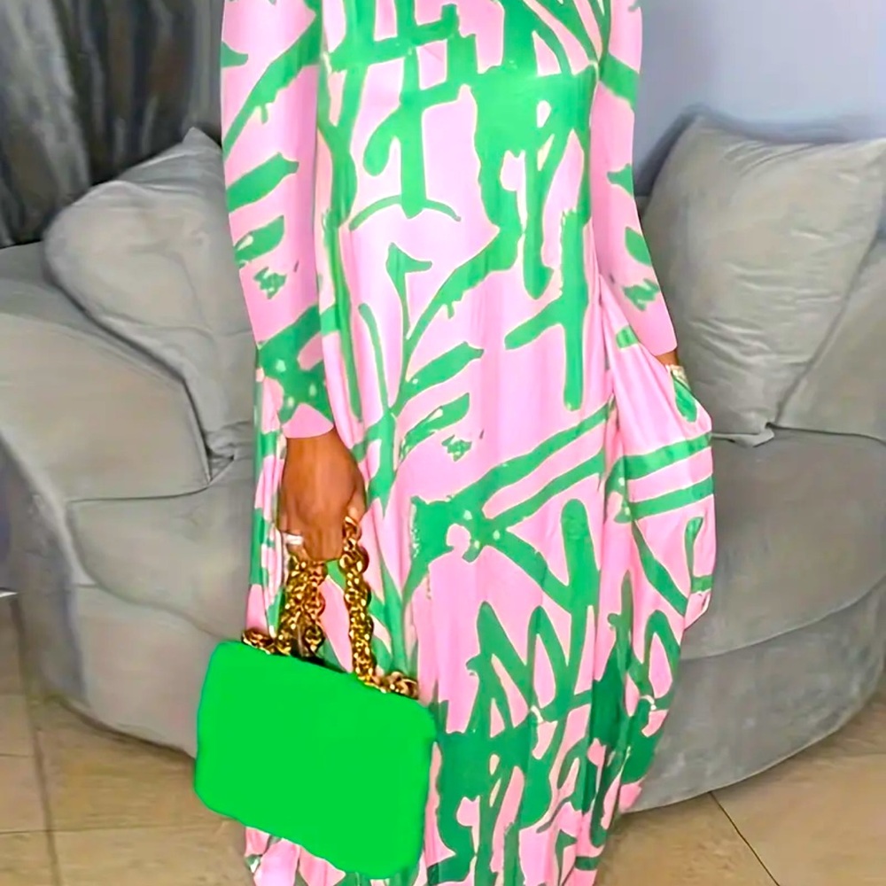 Beautiful green and pink sophisticated dress